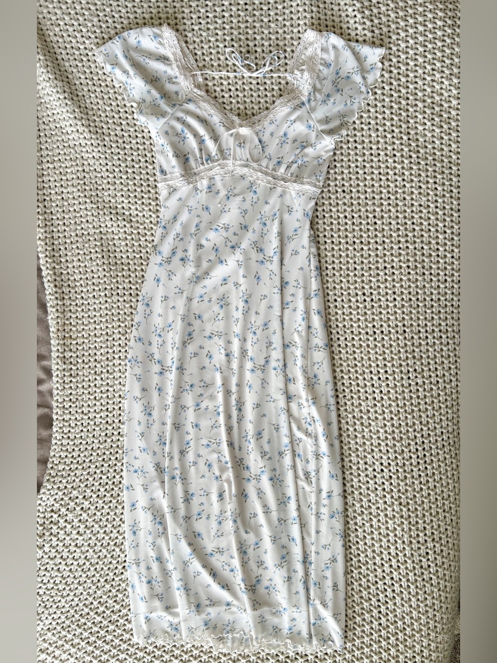 Blue Floral Midi Dress